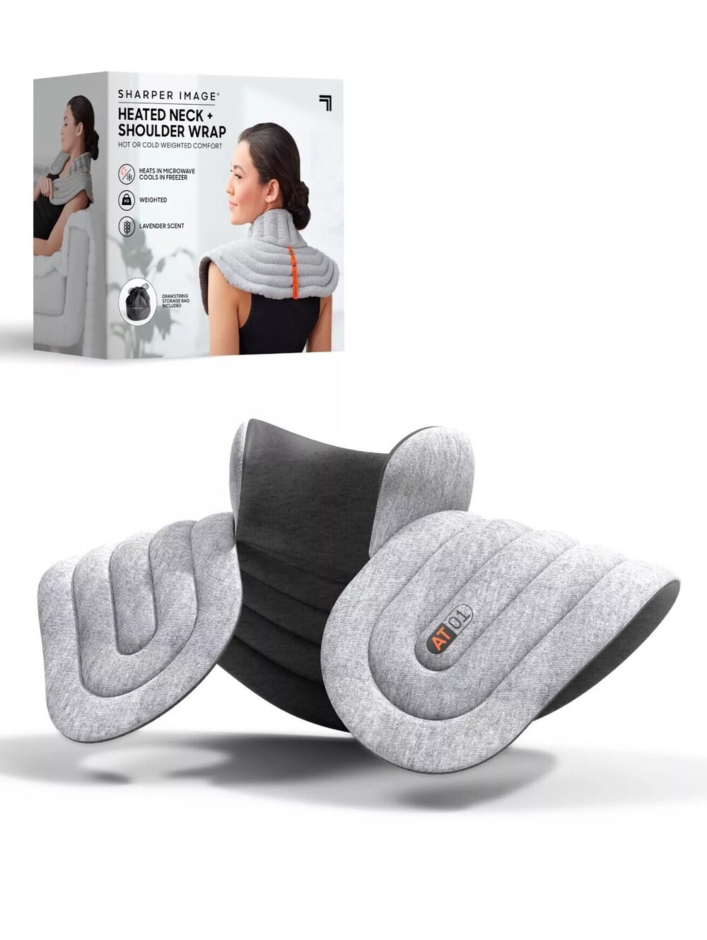 29$ Sharper Image Heated Neck and Shoulder Aromatherapy Wrap Hot/Cold Gray
